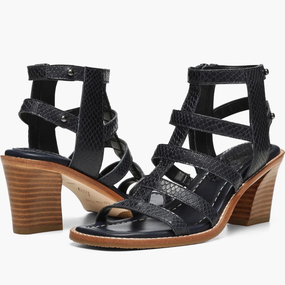 NWOT Donald Pliner - Jenessa Block Heel Gladiator Sandal 8.5 Navy